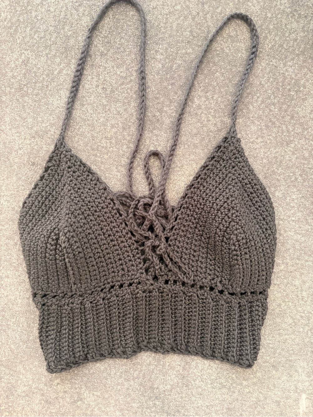 Black Crochet Crop Top